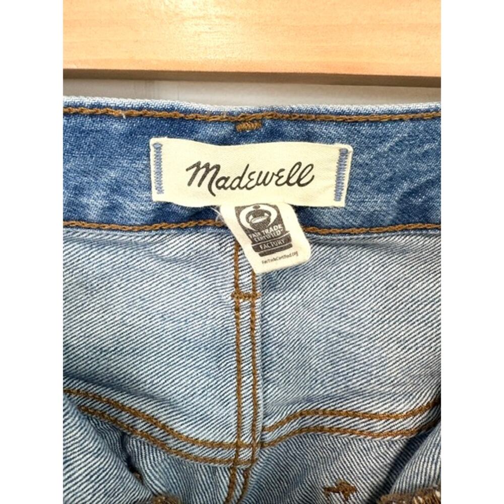 Madewell Low Slung Baggy Jeans Sz 32 NS198 Distressed Wide Leg Button Fly Cotton - Picture 9 of 13